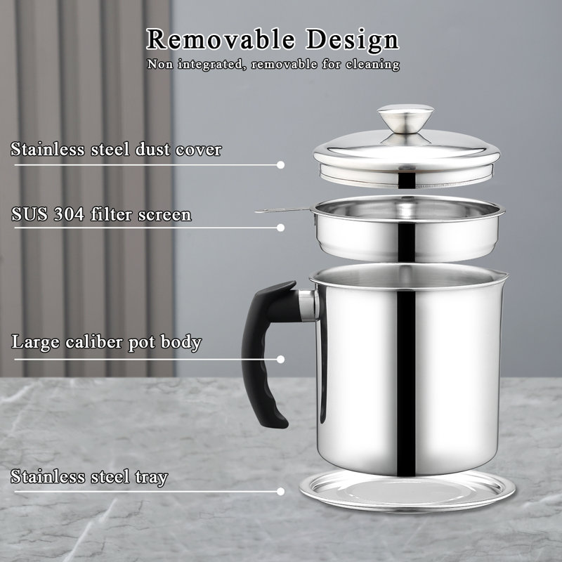 ASA Bacon Grease Container,kitchen Oil Container Can With Strainer And